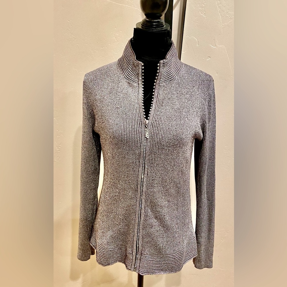 Metallic Sweater Jacket